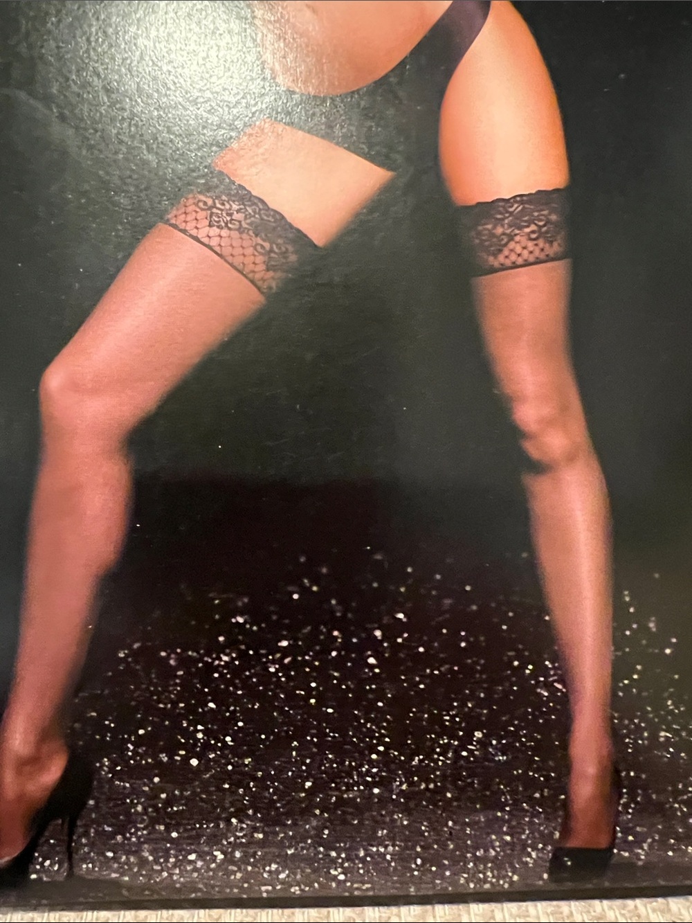 Victoria's Secret Black Lace Top Thigh-High Stockings